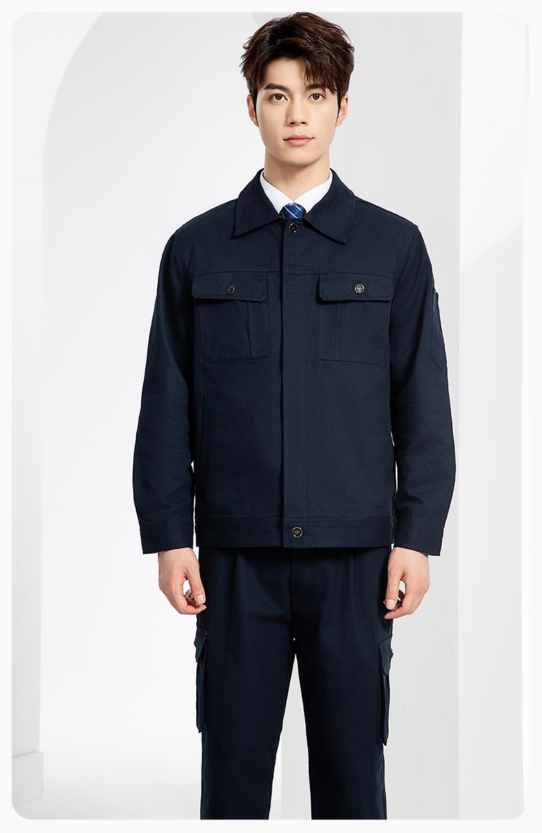 RD-506 春秋純棉電焊工作服套裝男印字長袖工裝耐磨車間全棉勞保服(圖13)