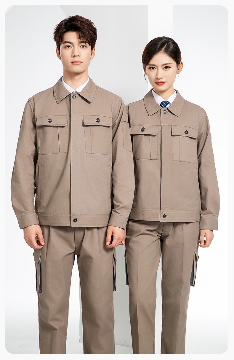 RD-506 春秋純棉電焊工作服套裝男印字長袖工裝耐磨車間全棉勞保服(圖12)