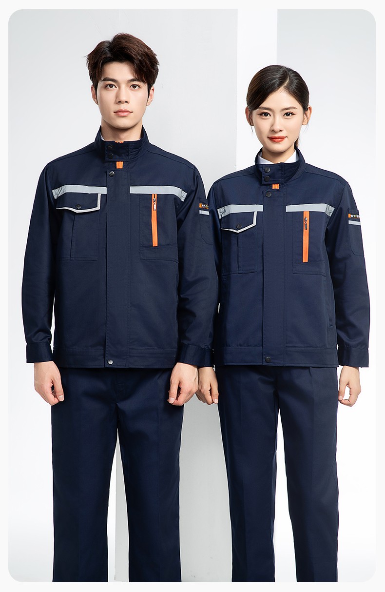 DM8038 批發(fā)工作服套裝男耐磨長(zhǎng)袖反光條廠服車間汽修企業(yè)工地工裝勞保服(圖15)