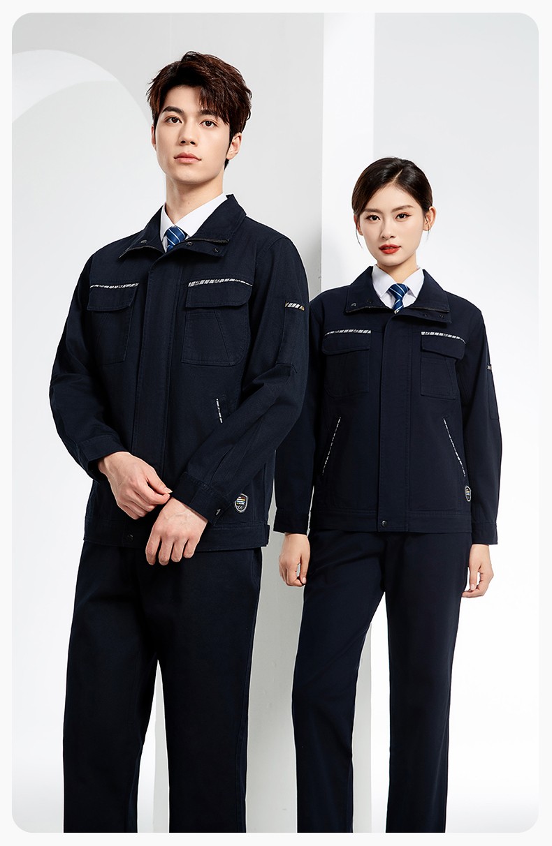 JC-20143 純棉春秋工作服套裝男拼色全棉工裝汽車維修廠車間勞保服可定制(圖16)