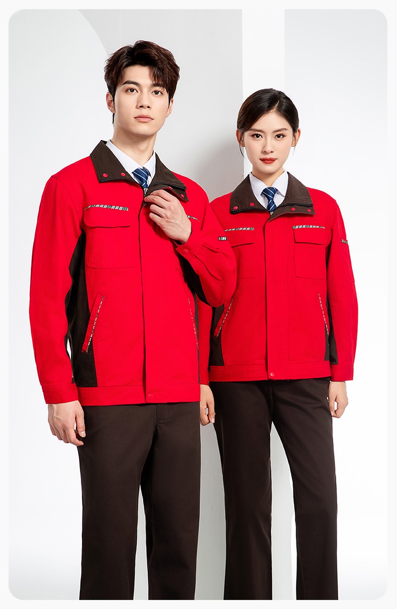 JC-20143 純棉春秋工作服套裝男拼色全棉工裝汽車維修廠車間勞保服可定制(圖18)