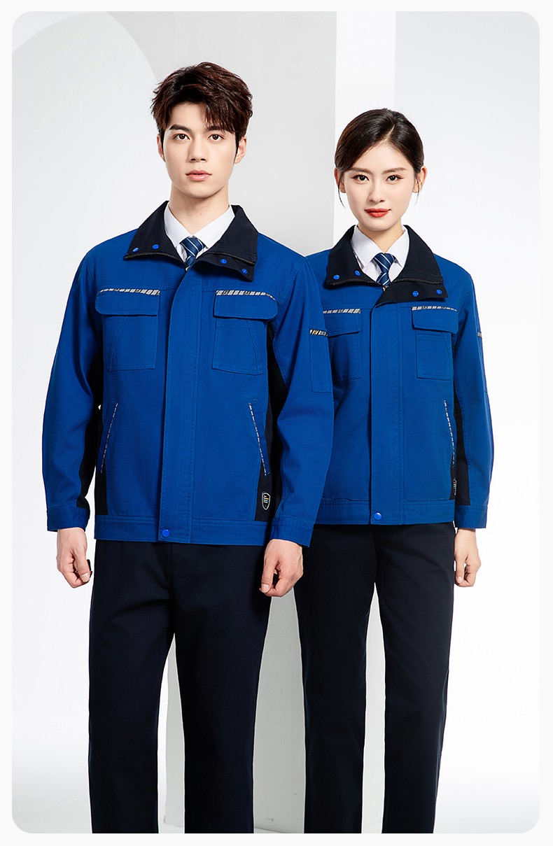 JC-20143 純棉春秋工作服套裝男拼色全棉工裝汽車維修廠車間勞保服可定制(圖21)