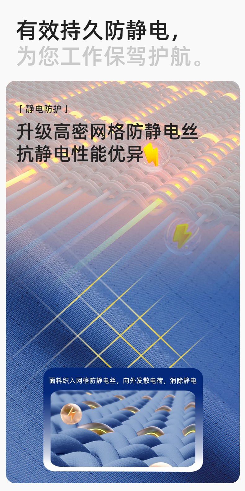 JC-SY61X 防靜電春秋長(zhǎng)袖工作服套裝CVC耐磨純色工裝機(jī)修車(chē)間工廠服定制(圖4)