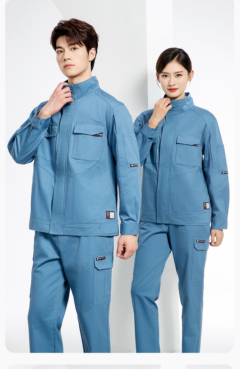 JC-SY61X 防靜電春秋長(zhǎng)袖工作服套裝CVC耐磨純色工裝機(jī)修車(chē)間工廠服定制(圖13)