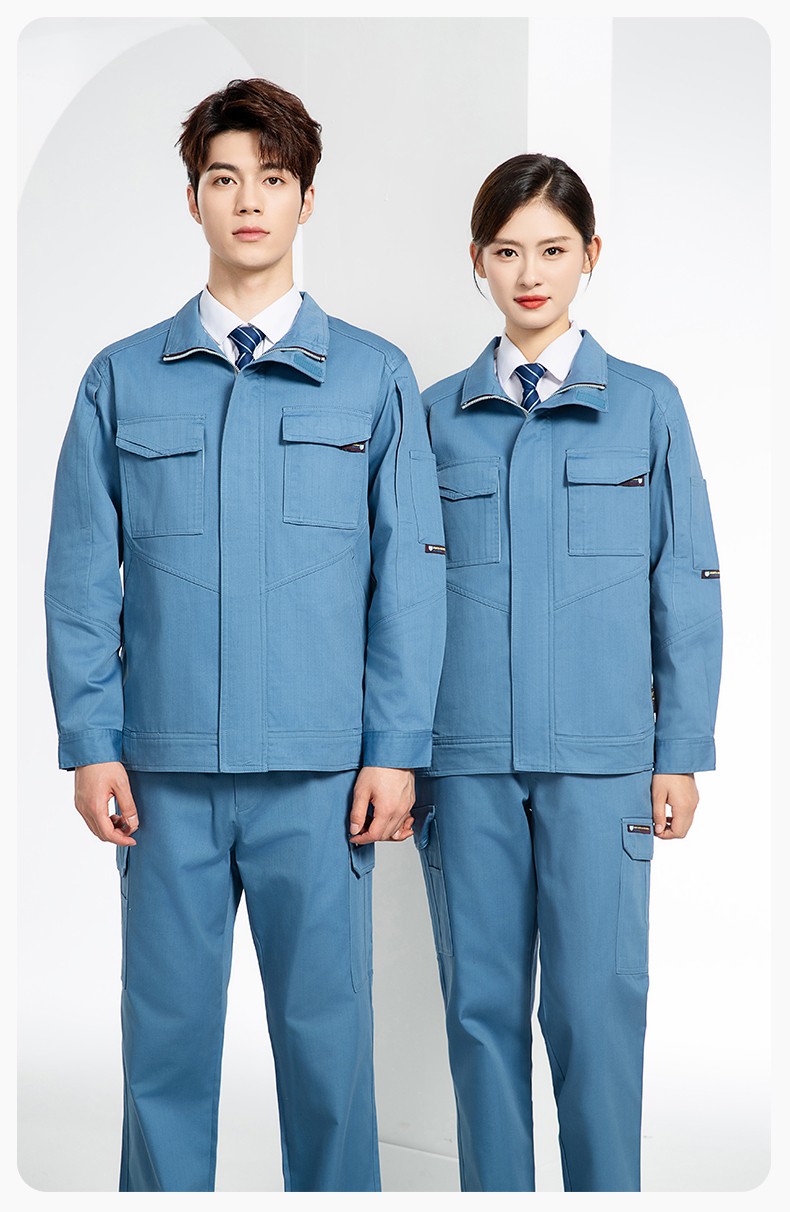 JC-SY61X 防靜電春秋長(zhǎng)袖工作服套裝CVC耐磨純色工裝機(jī)修車(chē)間工廠服定制(圖14)