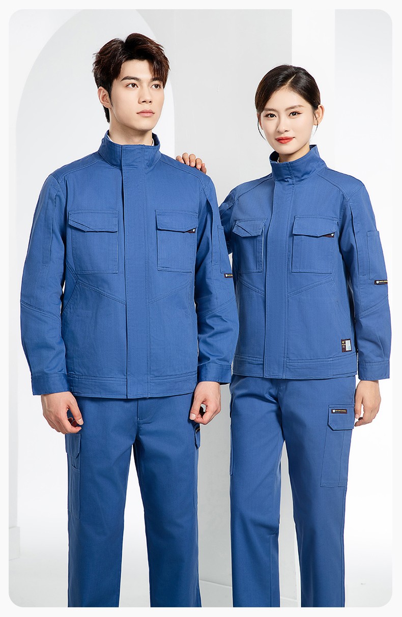 JC-SY61X 防靜電春秋長(zhǎng)袖工作服套裝CVC耐磨純色工裝機(jī)修車(chē)間工廠服定制(圖18)