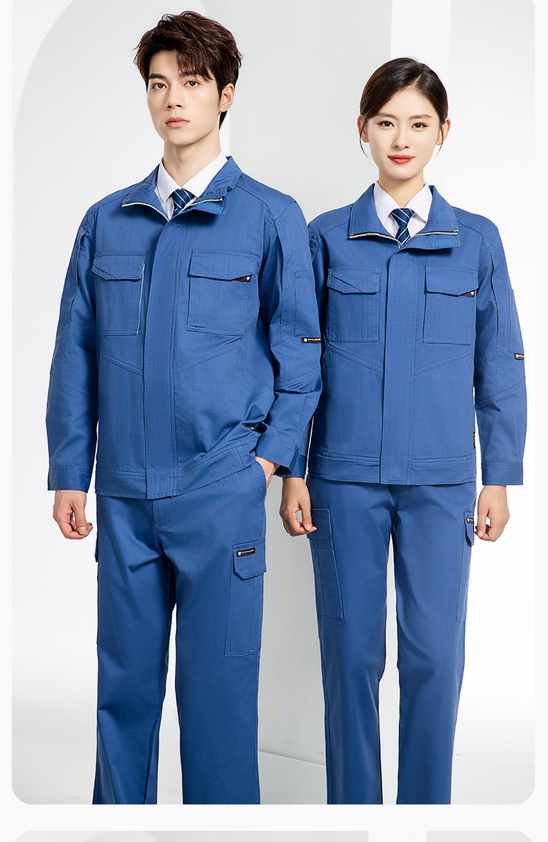JC-SY61X 防靜電春秋長(zhǎng)袖工作服套裝CVC耐磨純色工裝機(jī)修車(chē)間工廠服定制(圖17)
