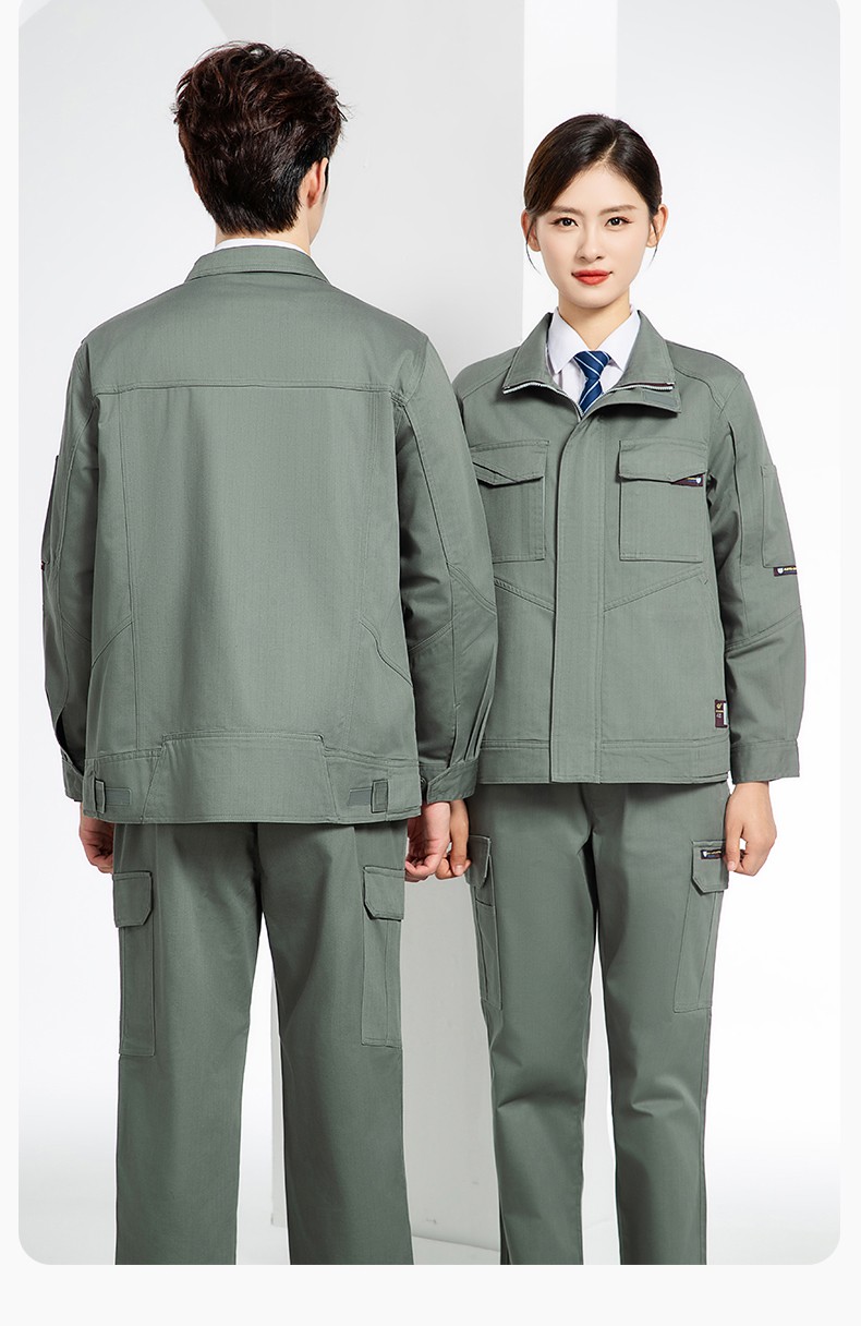 JC-SY61X 防靜電春秋長(zhǎng)袖工作服套裝CVC耐磨純色工裝機(jī)修車(chē)間工廠服定制(圖20)
