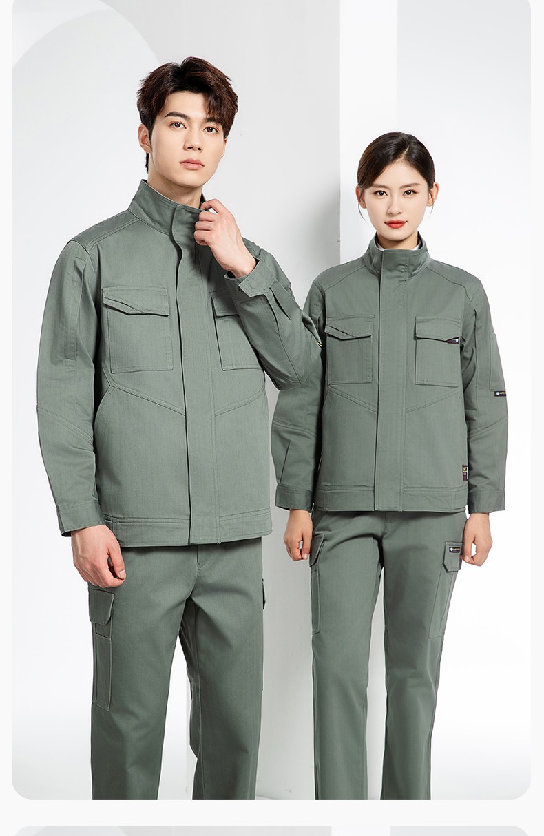 JC-SY61X 防靜電春秋長(zhǎng)袖工作服套裝CVC耐磨純色工裝機(jī)修車(chē)間工廠服定制(圖19)