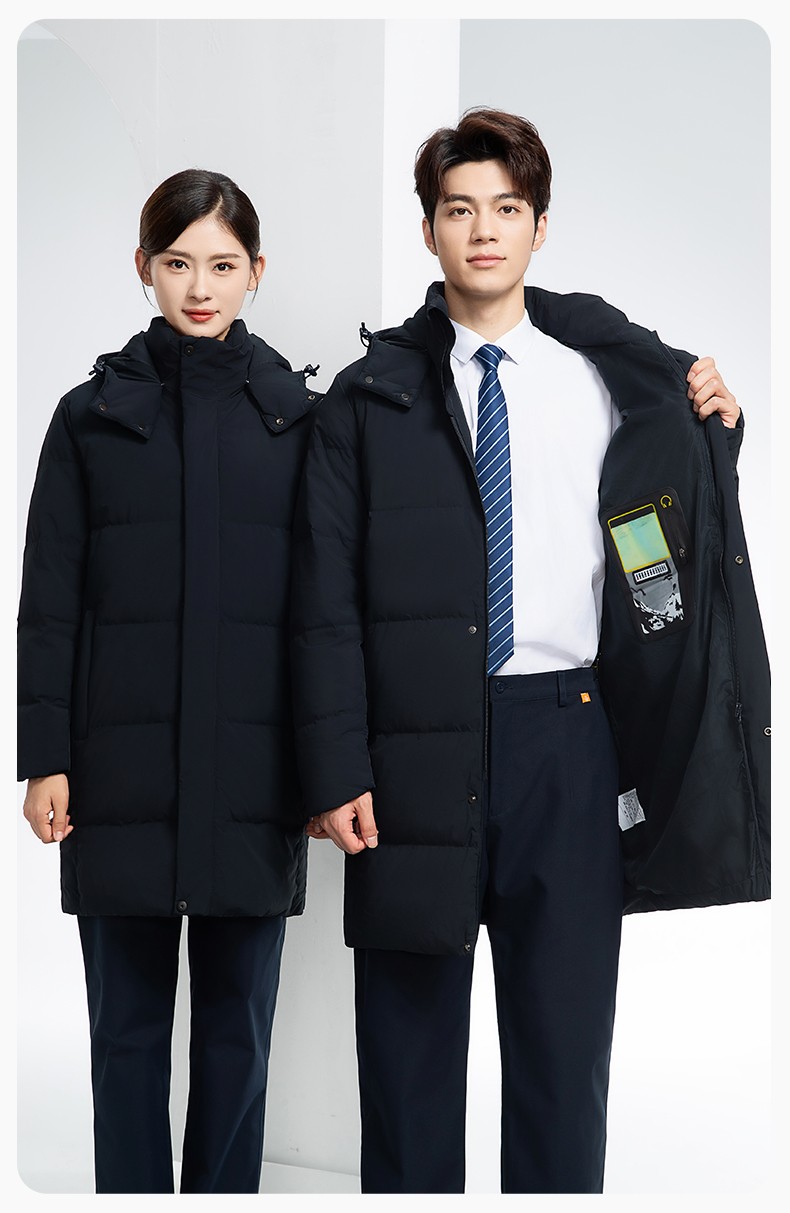 RH-6013 冬季羽絨長(zhǎng)款棉衣工作服純色一體棉服工裝男女工廠商超團(tuán)體服定制(圖16)