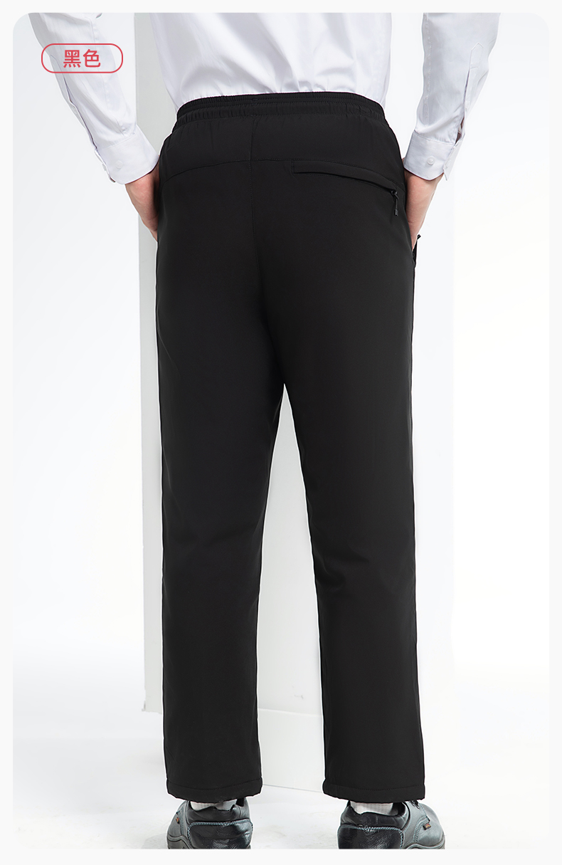 RH-8019 冬季羽絨工作服褲子純色加絨保暖防寒松緊耐磨勞保褲工裝褲定制(圖13)