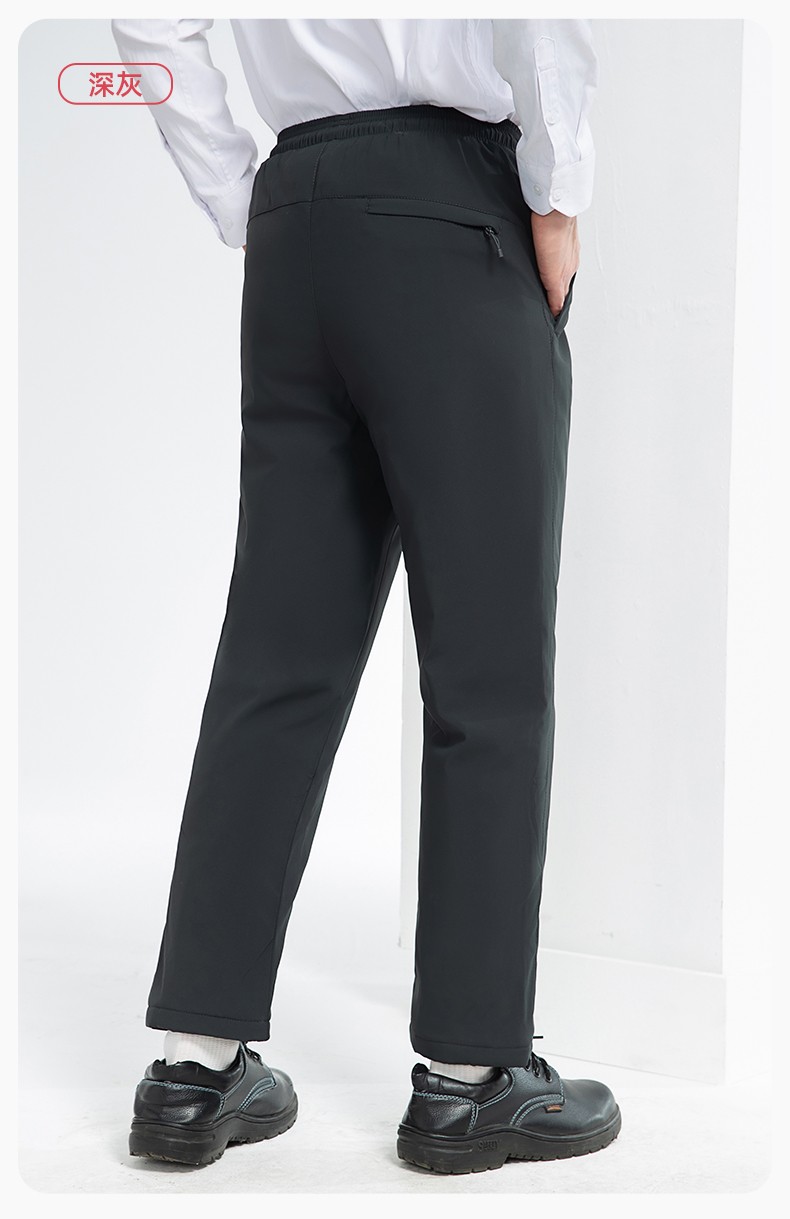 RH-8019 冬季羽絨工作服褲子純色加絨保暖防寒松緊耐磨勞保褲工裝褲定制(圖17)