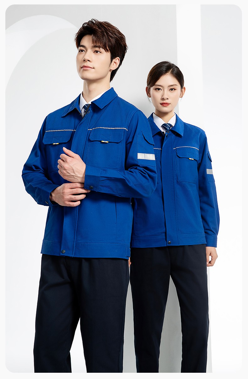 YJ-6902 純棉工作服套裝男印字定制春秋耐磨電力全棉工廠車(chē)間工裝勞保廠服(圖15)