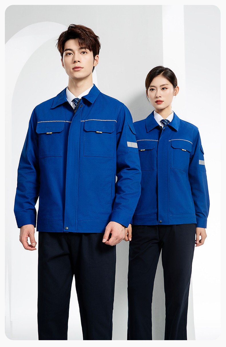 YJ-6902 純棉工作服套裝男印字定制春秋耐磨電力全棉工廠車(chē)間工裝勞保廠服(圖14)