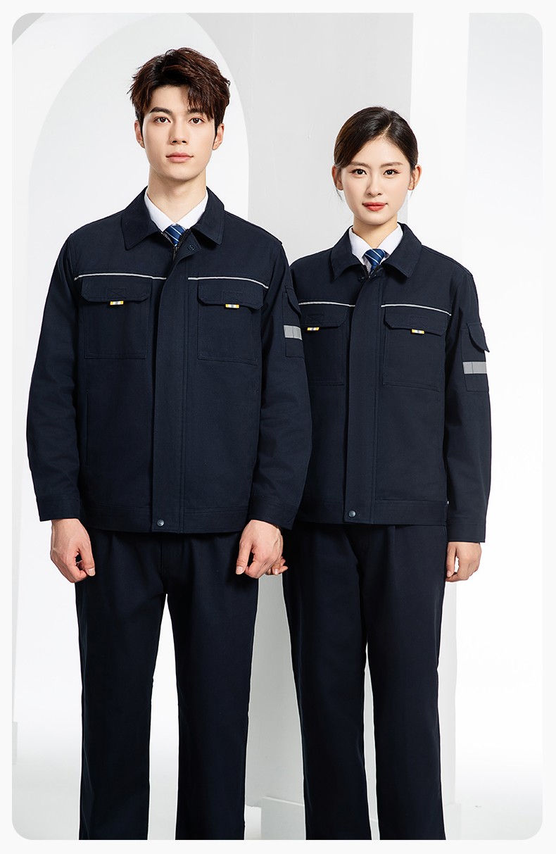 YJ-6902 純棉工作服套裝男印字定制春秋耐磨電力全棉工廠車(chē)間工裝勞保廠服(圖17)