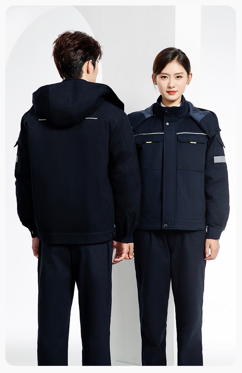 YJ-8901 冬季純棉工作服棉服定制加厚保暖上衣外套電焊工廠勞保服棉襖印字(圖19)