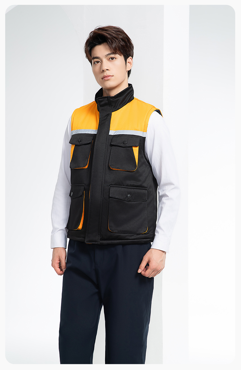 YJ-9902 秋冬工程棉馬甲工裝拼色團體廣告志愿者馬夾加厚保暖背心工裝定制(圖17)