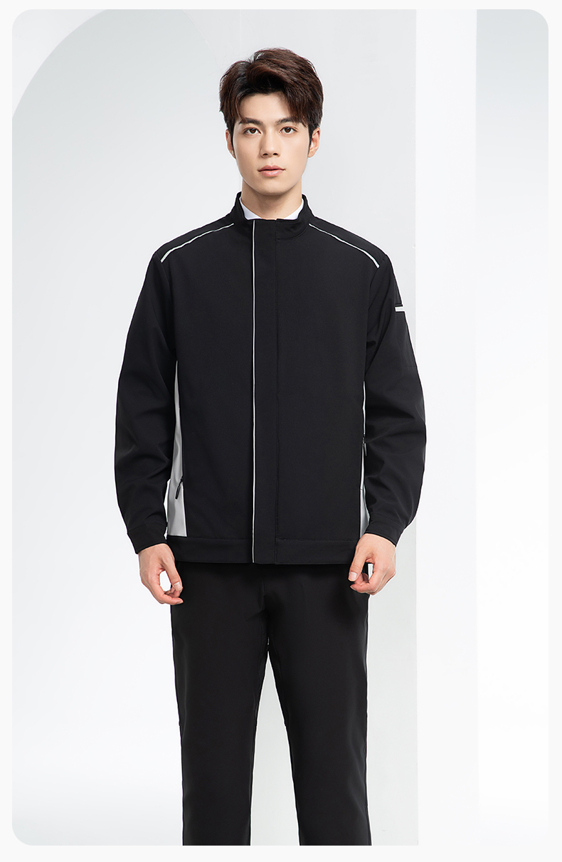 YJ-5608XM 軟殼沖鋒衣工作服春秋套裝男純色防風工裝企業(yè)團體服機修服定制(圖18)