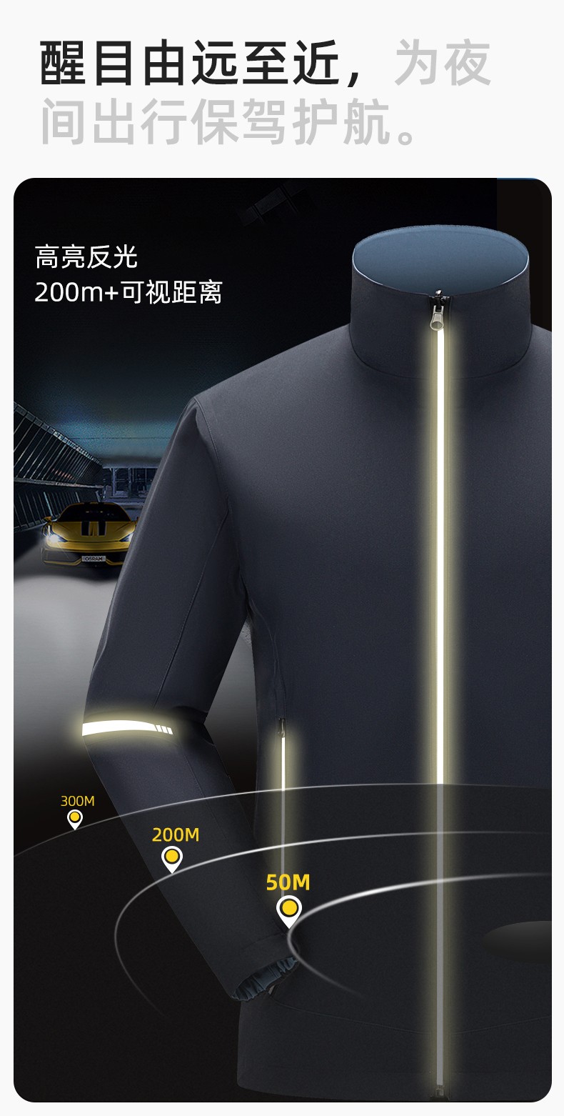 YJ-7001 高端工作服沖鋒衣春秋雙面企業(yè)公司行政商務(wù)高管員工長袖外套定制(圖5)