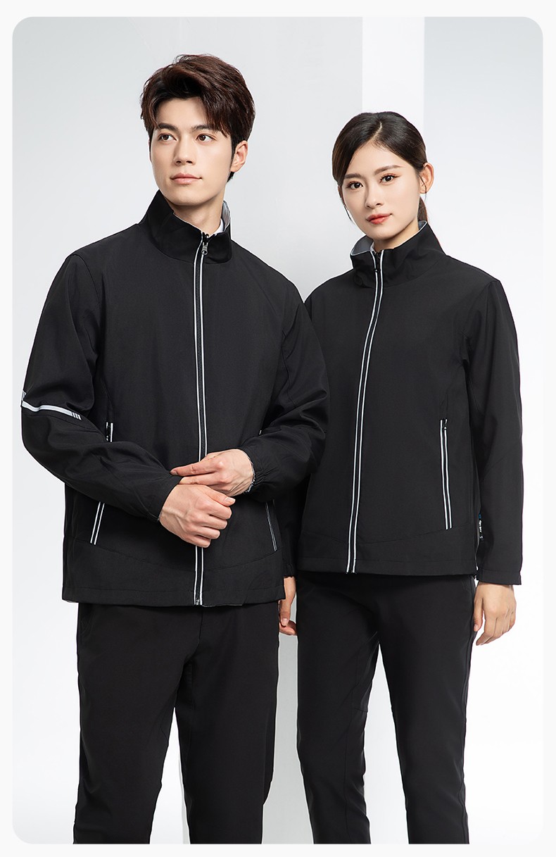 YJ-7001 高端工作服沖鋒衣春秋雙面企業(yè)公司行政商務(wù)高管員工長袖外套定制(圖18)