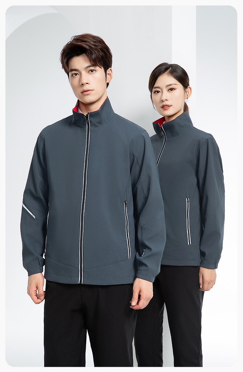 YJ-7001 高端工作服沖鋒衣春秋雙面企業(yè)公司行政商務(wù)高管員工長袖外套定制(圖16)