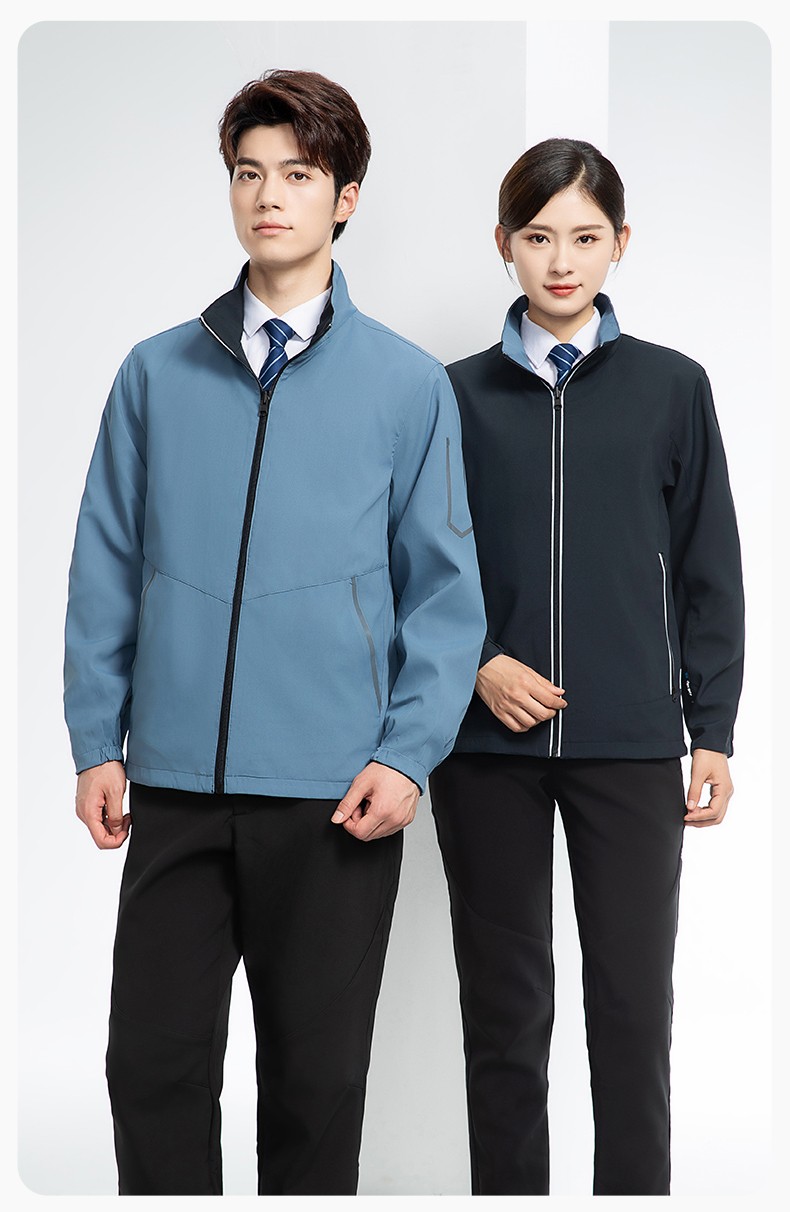 YJ-7001 高端工作服沖鋒衣春秋雙面企業(yè)公司行政商務(wù)高管員工長袖外套定制(圖22)