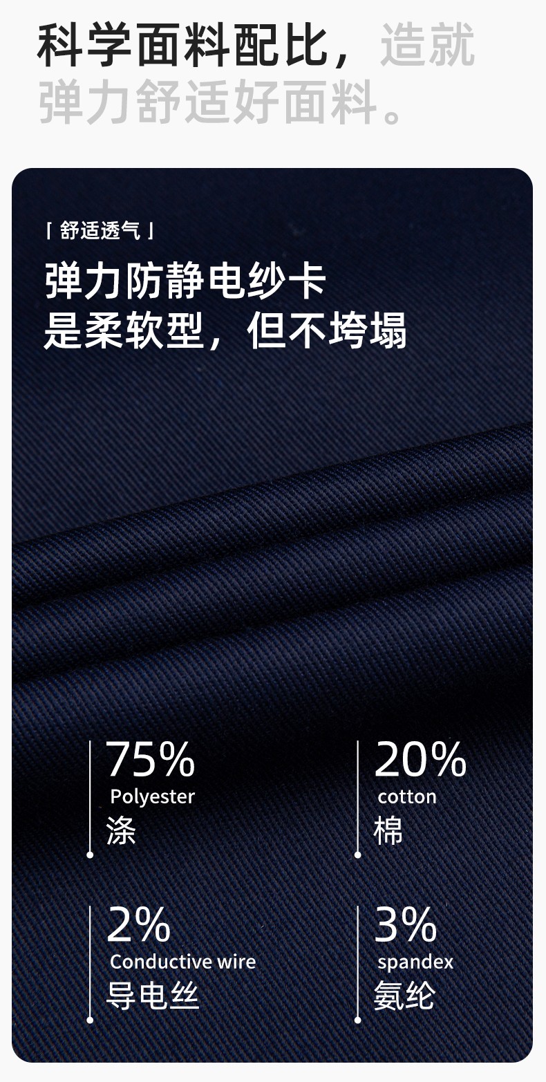 LJ-1809 秋工作服套裝印字男純色汽修長袖耐磨電焊工工裝勞保服定制(圖3)