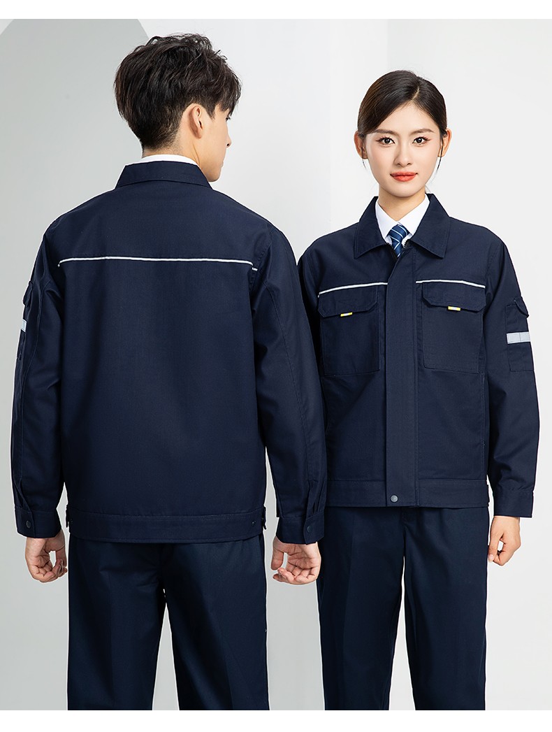 LW-8089 春秋季長袖反光工作服套裝定制男汽修耐磨工人工廠車間上衣勞保服(圖19)