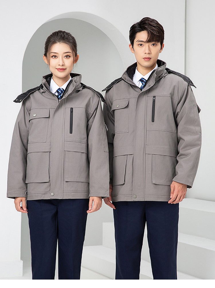 LW-8835 冬季純棉可拆卸工作服棉服定制印字防寒服冷庫棉工人車間加厚棉衣(圖18)