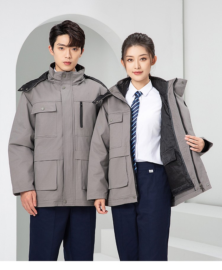 LW-8835 冬季純棉可拆卸工作服棉服定制印字防寒服冷庫棉工人車間加厚棉衣(圖19)