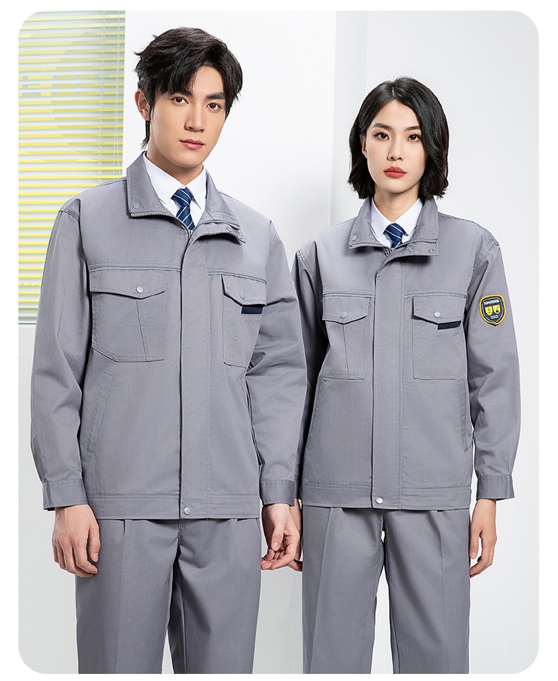 YJ-1302 防靜電防酸堿工作服套裝男春秋化工廠反光條耐磨工裝勞保服定制(圖20)