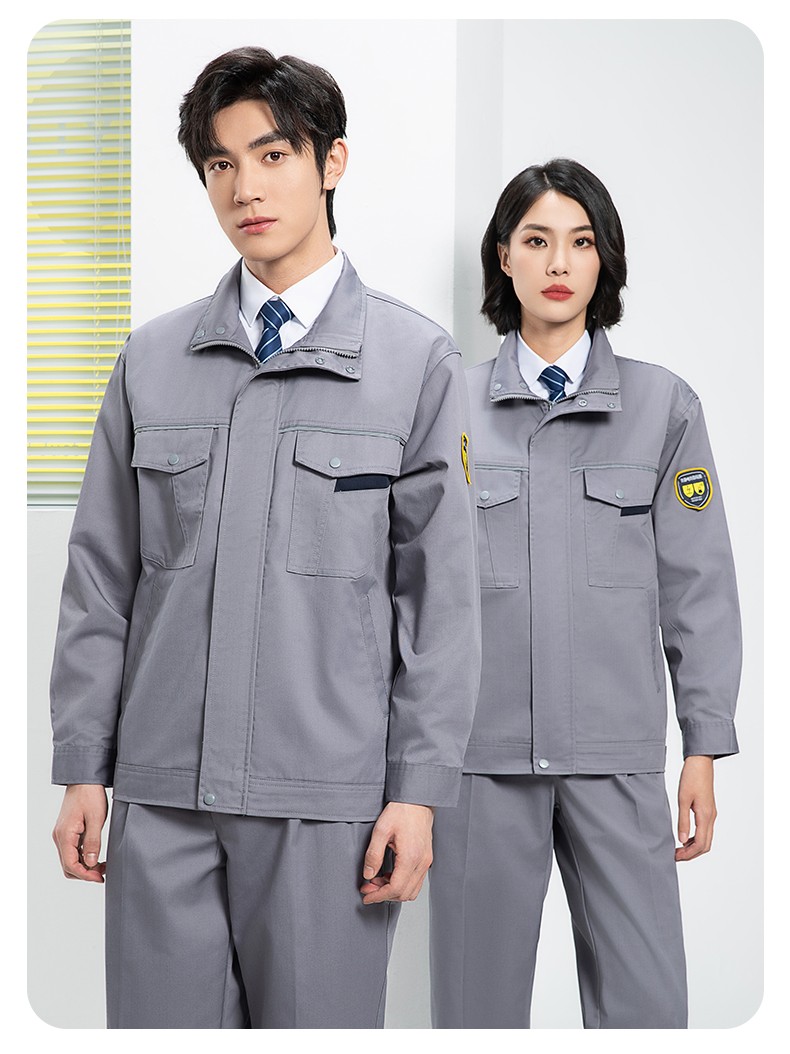 YJ-1302 防靜電防酸堿工作服套裝男春秋化工廠反光條耐磨工裝勞保服定制(圖21)