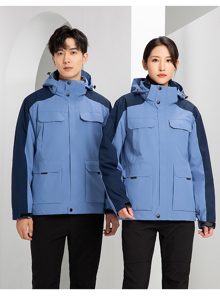 YJ-9809 秋冬季戶外三合一沖鋒衣工作服工作服可拆卸防水防風(fēng)印字logo工作(圖18)