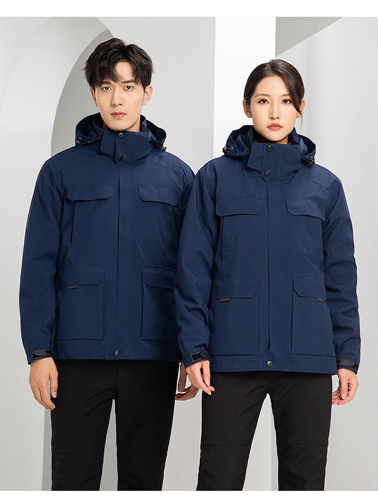 YJ-9809 秋冬季戶外三合一沖鋒衣工作服工作服可拆卸防水防風(fēng)印字logo工作(圖20)