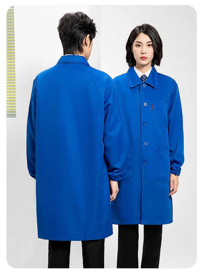 YJ-2302 純色翻領(lǐng)大褂工作服大褂倉庫搬運裝卸服飼養(yǎng)員防塵罩衣食品廠服(圖20)