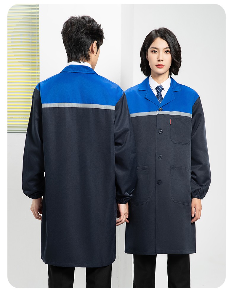 YJ-2303 拼色大褂長(zhǎng)款工作服電子白男女倉(cāng)庫(kù)搬運(yùn)大褂勞保食品廠(chǎng)大褂定制(圖20)