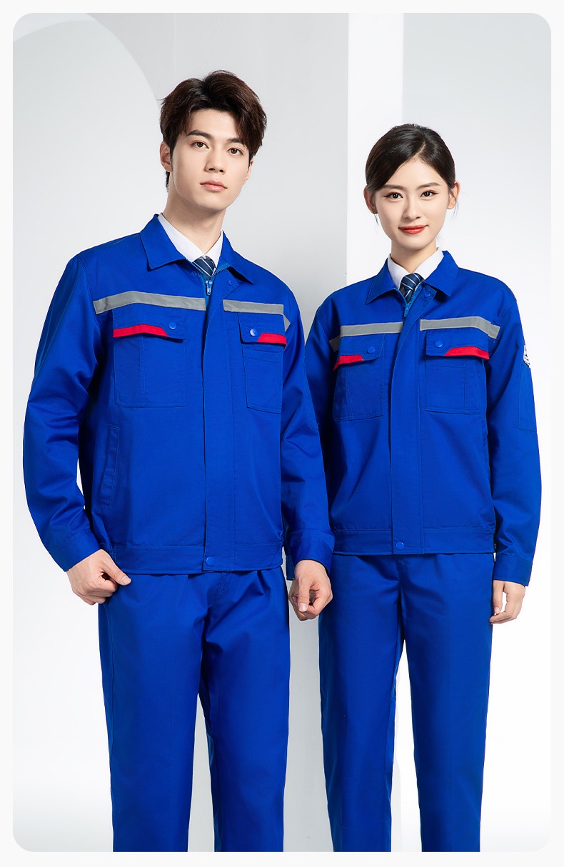 YM-20801SF 防靜電工作服套裝男秋冬雙層加厚化工廠電子廠電工裝加油站勞保服(圖17)