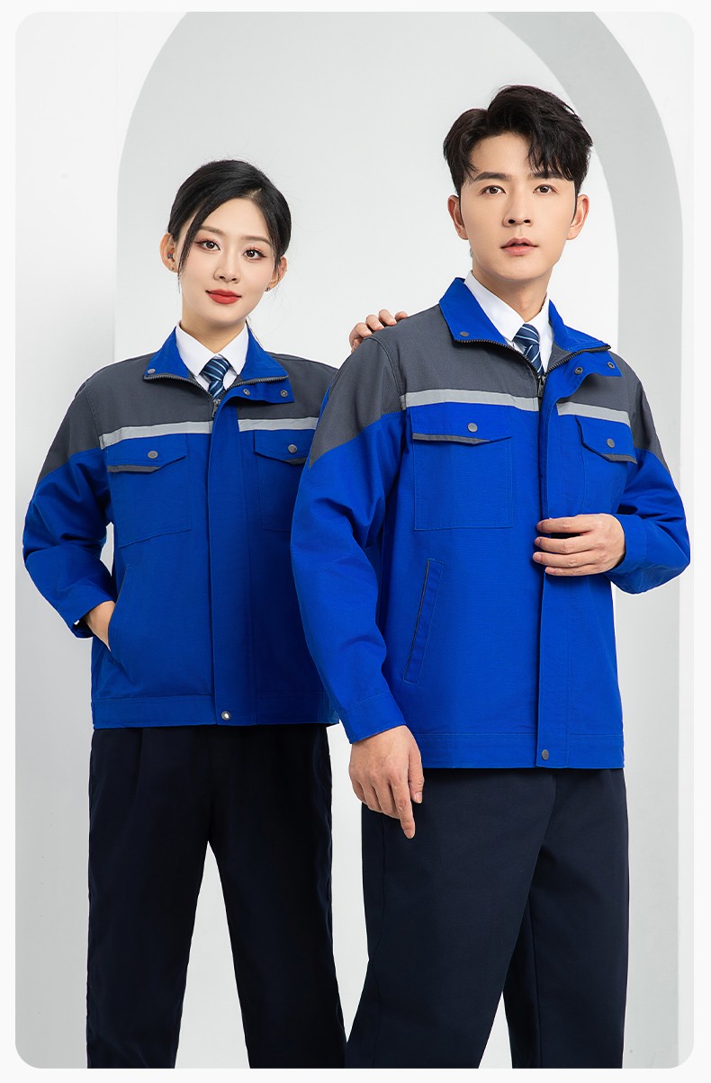 LJ-1811 春秋勞保工作服套裝磨毛帆布工廠車間廠服建筑工裝汽修服批發(fā)(圖13)
