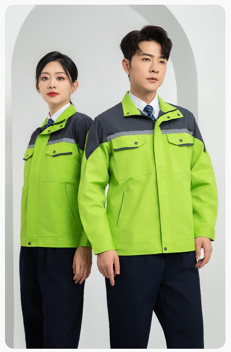 LJ-1811 春秋勞保工作服套裝磨毛帆布工廠車間廠服建筑工裝汽修服批發(fā)(圖17)