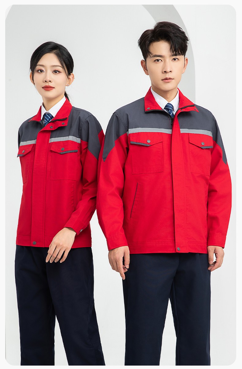 LJ-1811 春秋勞保工作服套裝磨毛帆布工廠車間廠服建筑工裝汽修服批發(fā)(圖21)