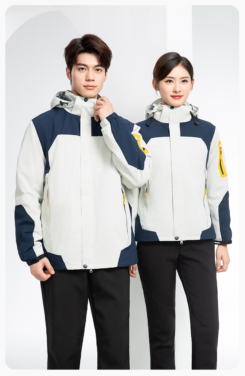 SW-9552 冬季撞色工作服沖鋒衣三合一可拆卸保暖工裝企業(yè)學(xué)校團(tuán)體服定制(圖12)