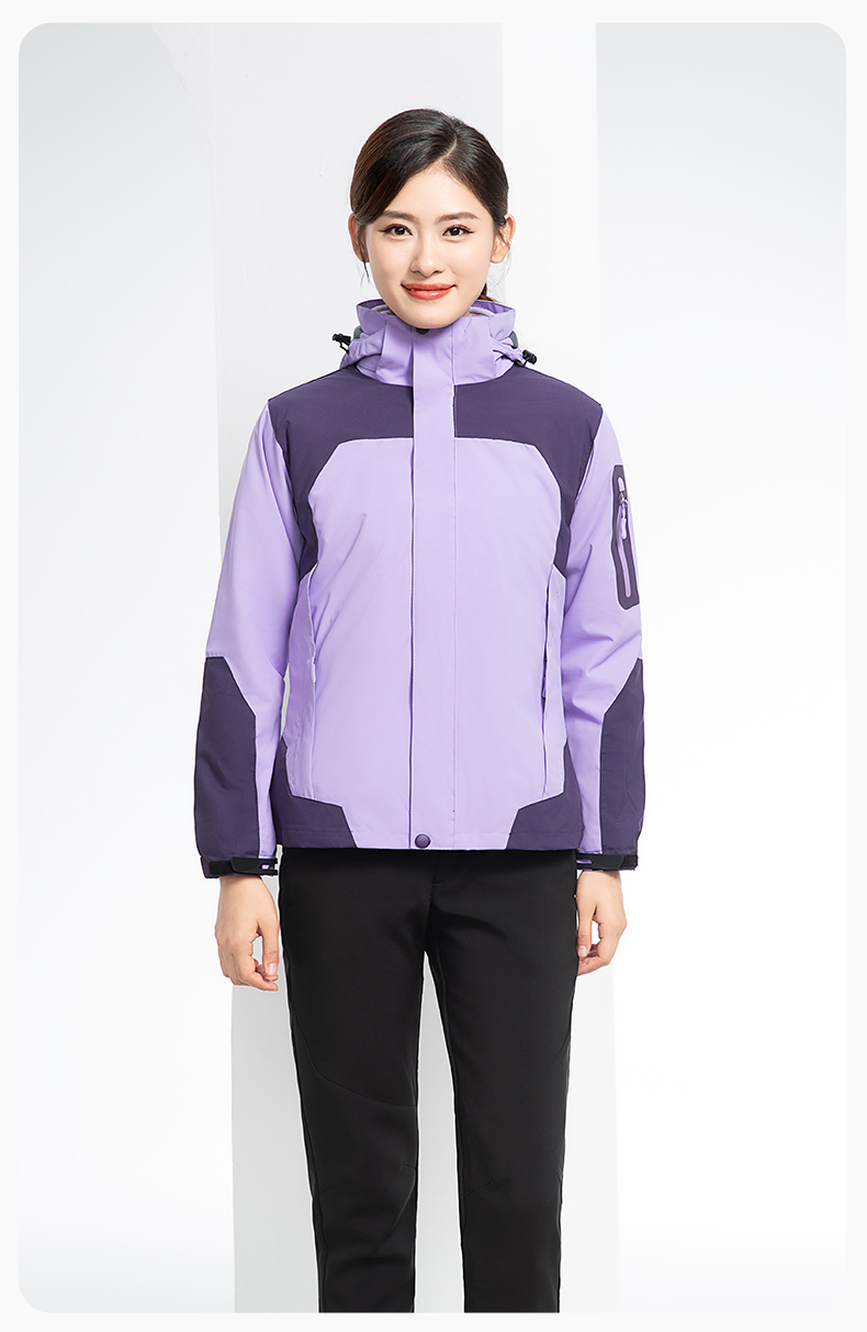 SW-9552 冬季撞色工作服沖鋒衣三合一可拆卸保暖工裝企業(yè)學(xué)校團(tuán)體服定制(圖22)