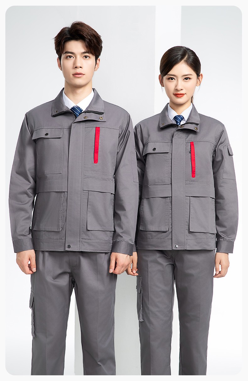 DM8050 春秋CVC工作服套裝男耐磨長袖上衣工裝工廠服車間汽修勞保服批發(fā)(圖13)