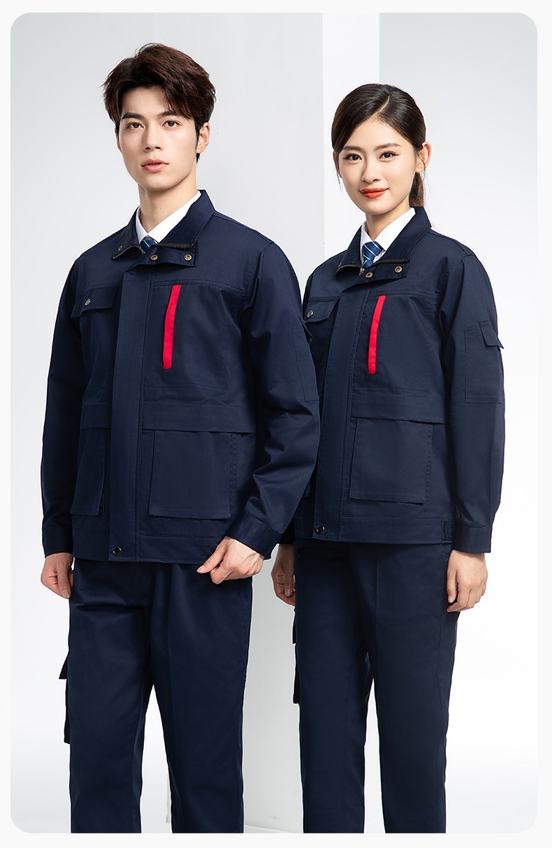 DM8050 春秋CVC工作服套裝男耐磨長袖上衣工裝工廠服車間汽修勞保服批發(fā)(圖19)