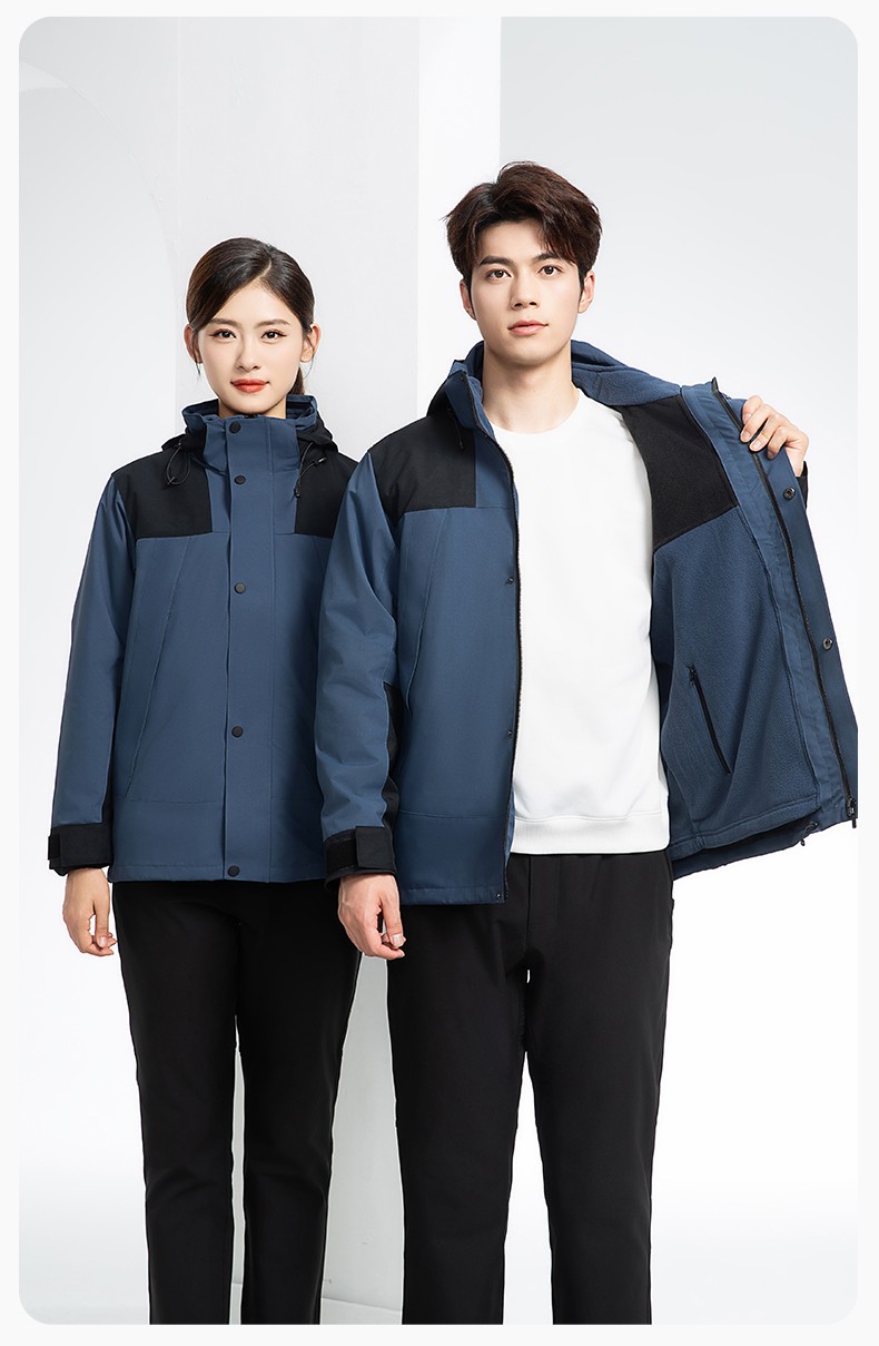 LT-3561 沖鋒衣定制印logo刺繡企業(yè)加絨工作服防水三合一風(fēng)衣外套秋冬工裝(圖17)