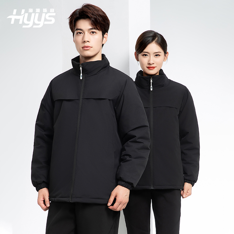 YJ-768 冬季一體式棉沖鋒衣工作服男純色加厚保暖工廠企業(yè)裝團(tuán)體服定制