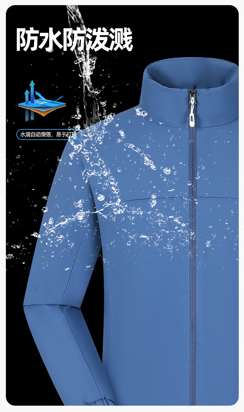 YJ-768 冬季一體式棉沖鋒衣工作服男純色加厚保暖工廠企業(yè)裝團(tuán)體服定制(圖4)