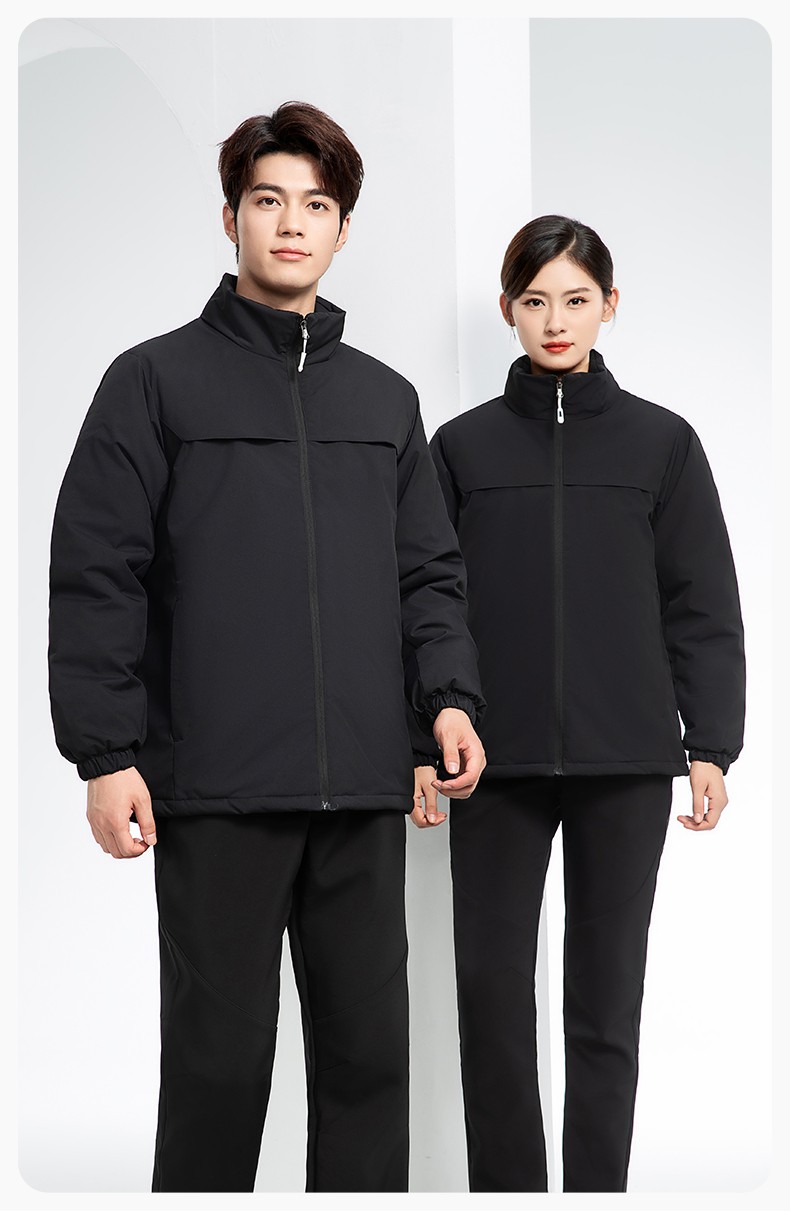 YJ-768 冬季一體式棉沖鋒衣工作服男純色加厚保暖工廠企業(yè)裝團(tuán)體服定制(圖17)