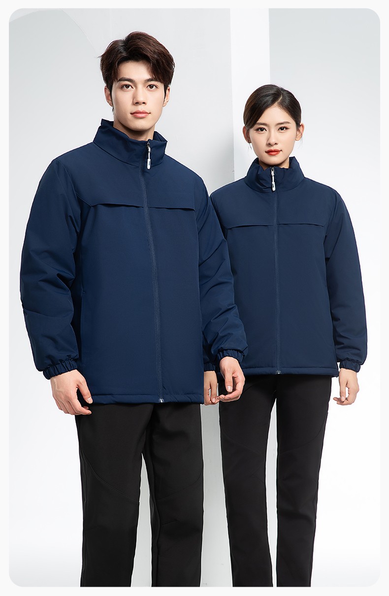 YJ-768 冬季一體式棉沖鋒衣工作服男純色加厚保暖工廠企業(yè)裝團(tuán)體服定制(圖15)