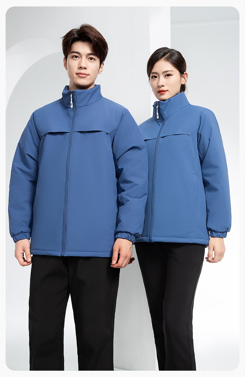 YJ-768 冬季一體式棉沖鋒衣工作服男純色加厚保暖工廠企業(yè)裝團(tuán)體服定制(圖19)
